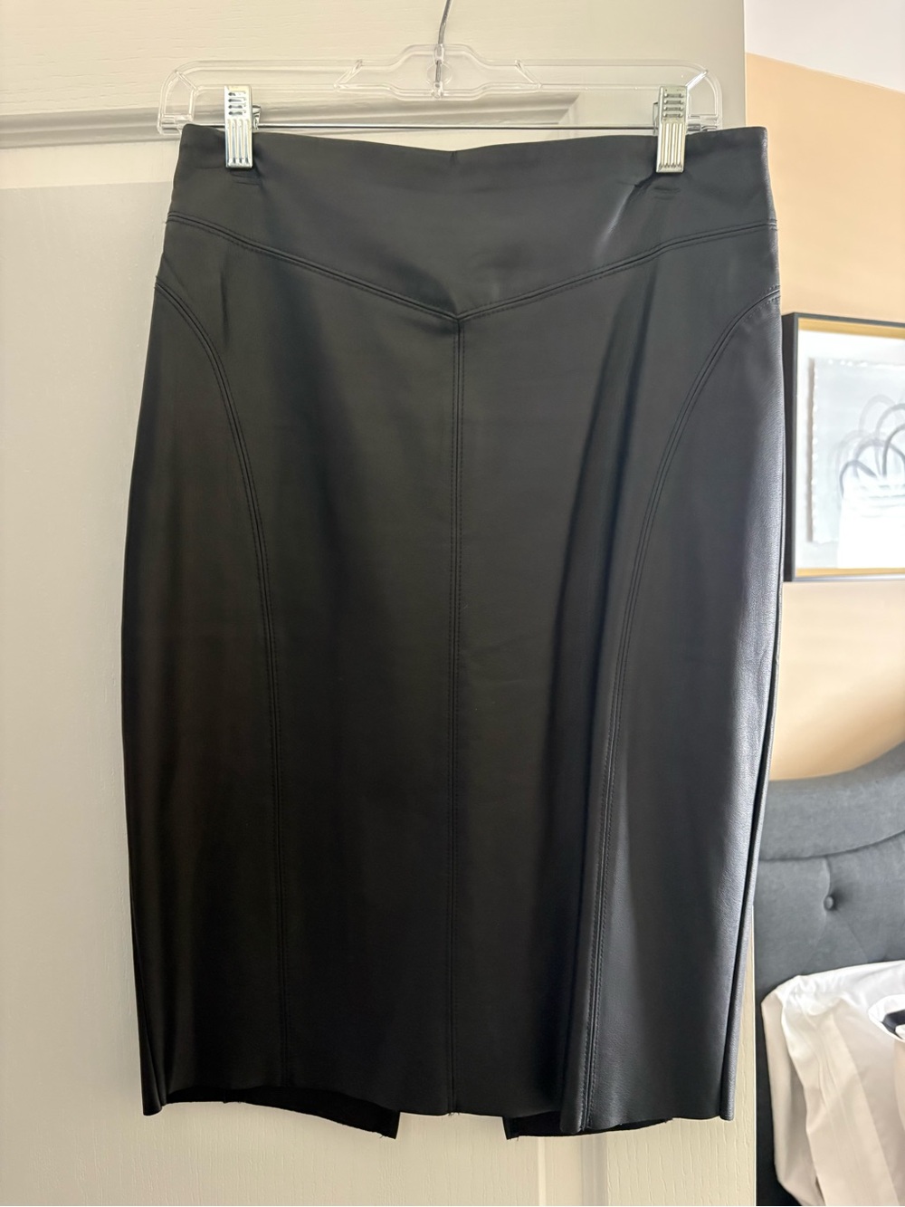 Express Black Faux Leather Pencil Skirt